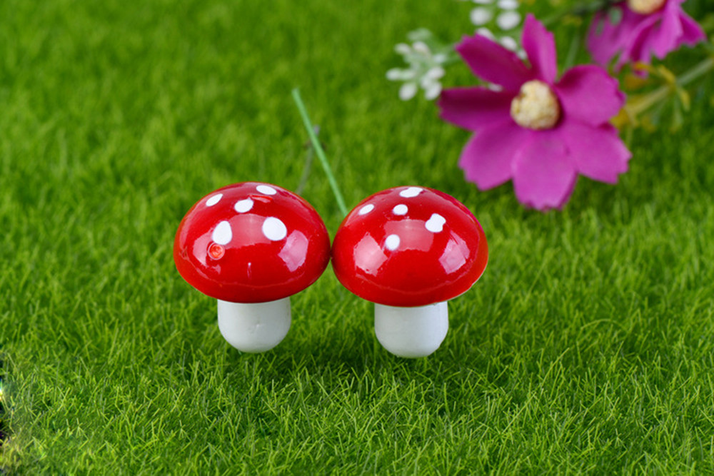 Title 12, Mini champignon rouge de jardin, 50 pièces, pet...