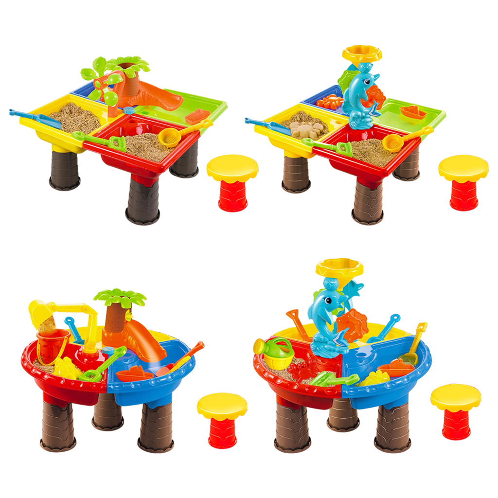 Sand Water Table Toy Toddler Sandbox Activity Table Kids Summer Beach Toys Outdoor Kids Play Sand & Water Table Toy Gifts