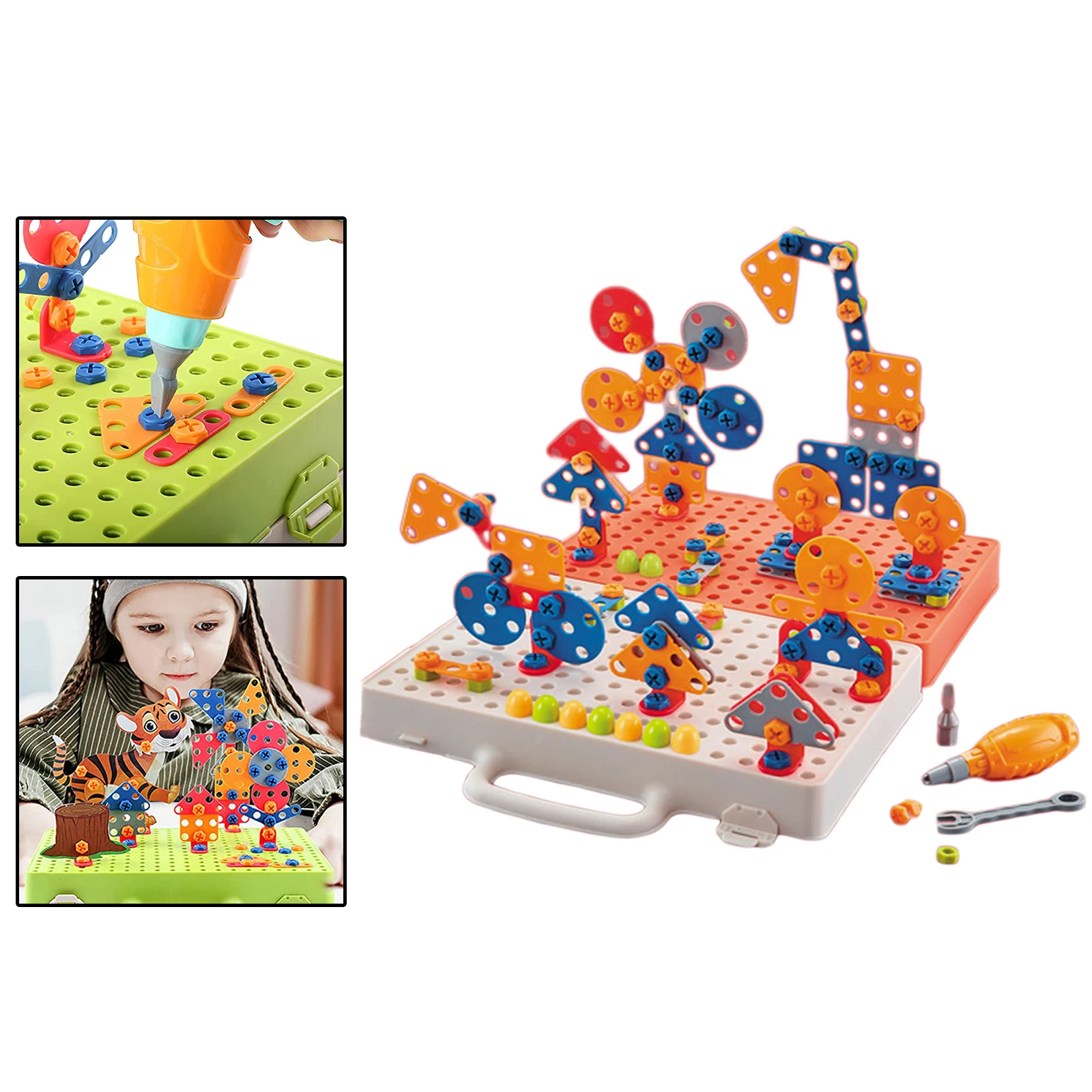 DIY Drilling Screw Creative Puzzle Building Bricks 3D City Technical Electric Gear Set Assembly Educational Toys For Children