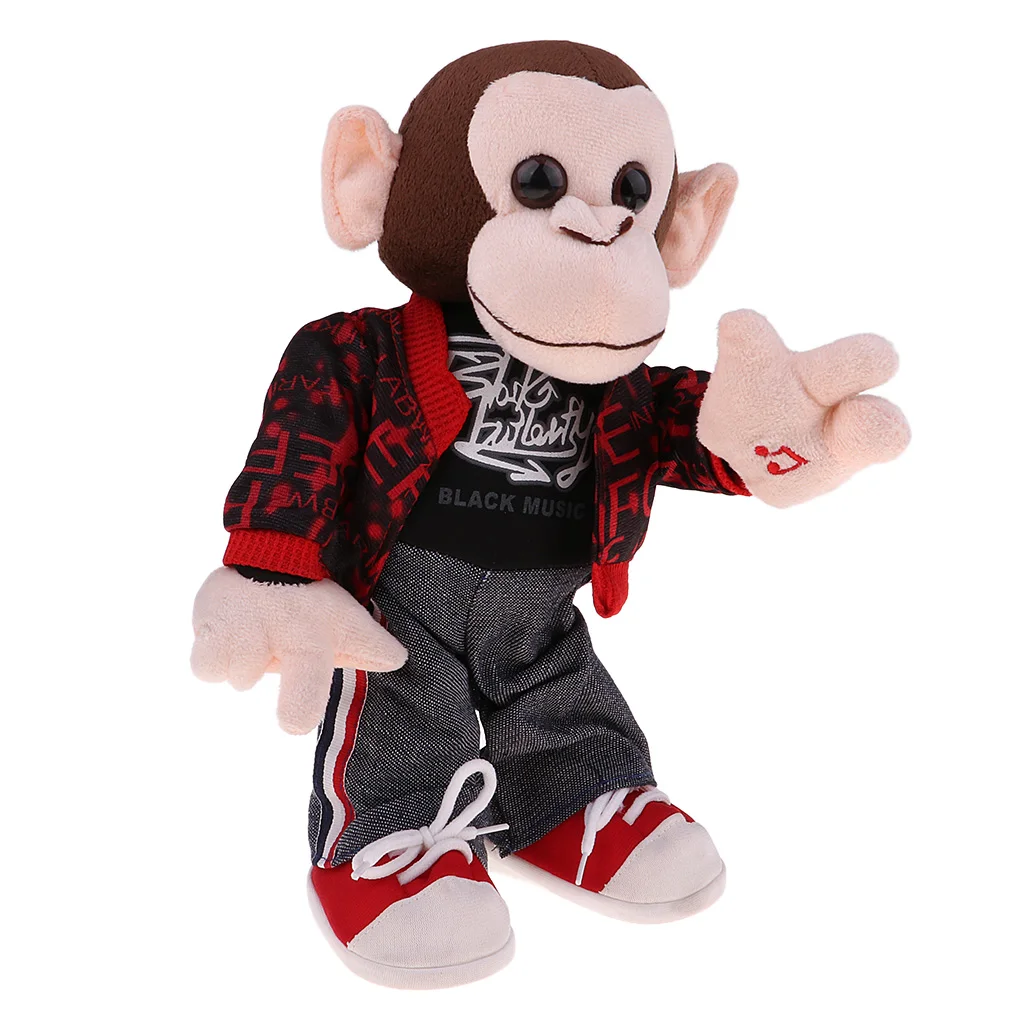 Realistic Soft Stuffed Monkey Dancing Toy Electronic Monkey Doll Kids