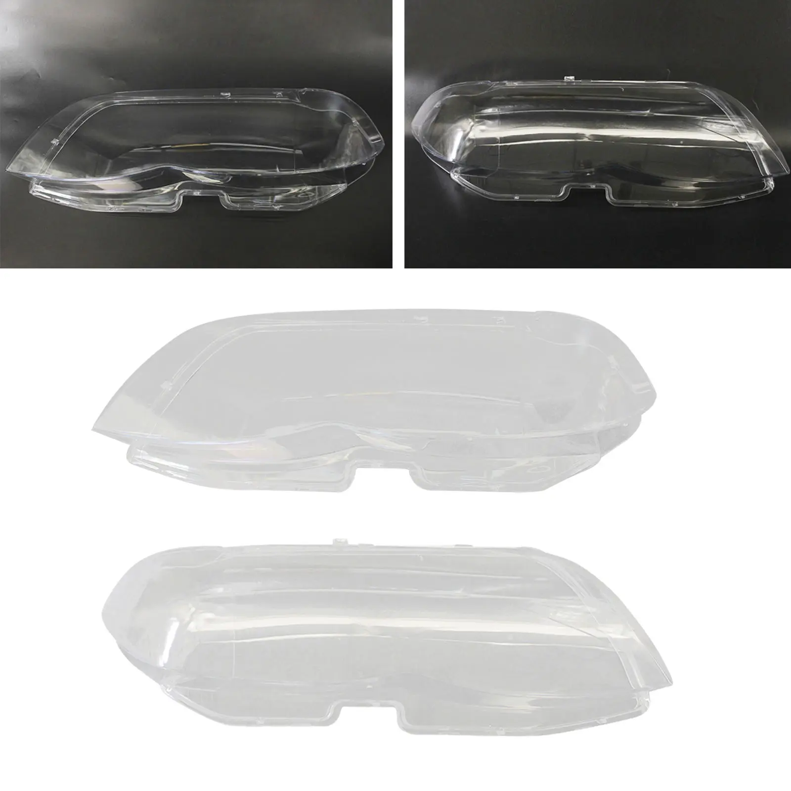 Headlight Lens Cover, Car Headlight Headlamp Lense Clear Lens Cover Replacemnt for  X5 E53 4.4 4.6 4.8 2004-2006