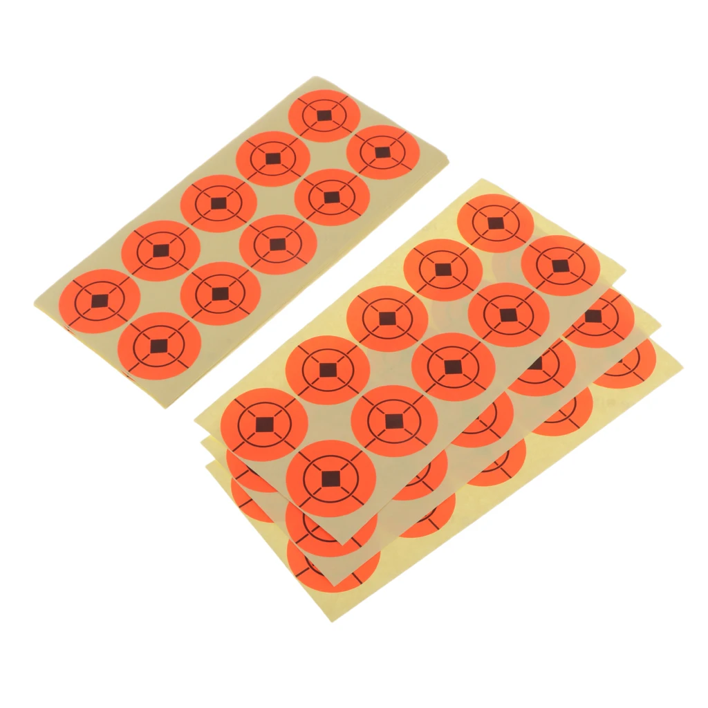 Sunnmix 250pcs 4cm Adhesive Target Stickers Hunting Shooting Tool Florescent for both long and short distance shooting -Orange