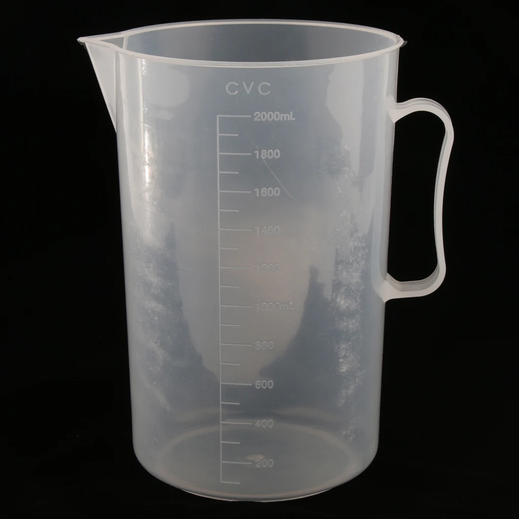 2000ML Clear Plastic Measuring Cup Liquid Jug Lab Test Tool Utensil Supplies