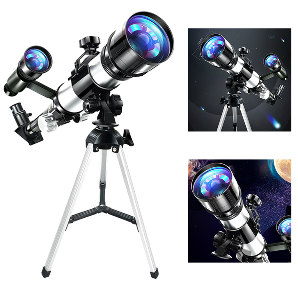 70mm HD Astronomical Reflector Telescope Monocular Set and Tripod compass for Adult Children