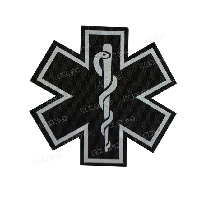 V34 Tactical EMT / EMS star of life Emergency Medical patch Original White  Blue color 2x3 hook Fastener (Premade)