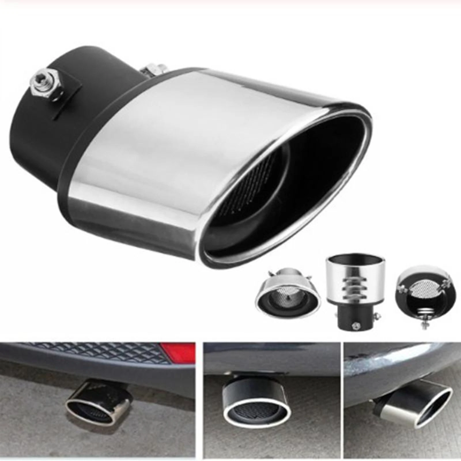 Car Exhaust Tail Pipe End Trim Tip for Mazda 5 6, BYD S6, Cruze Car Modification Stainless Steel Exhaust Rear Tail Pipe