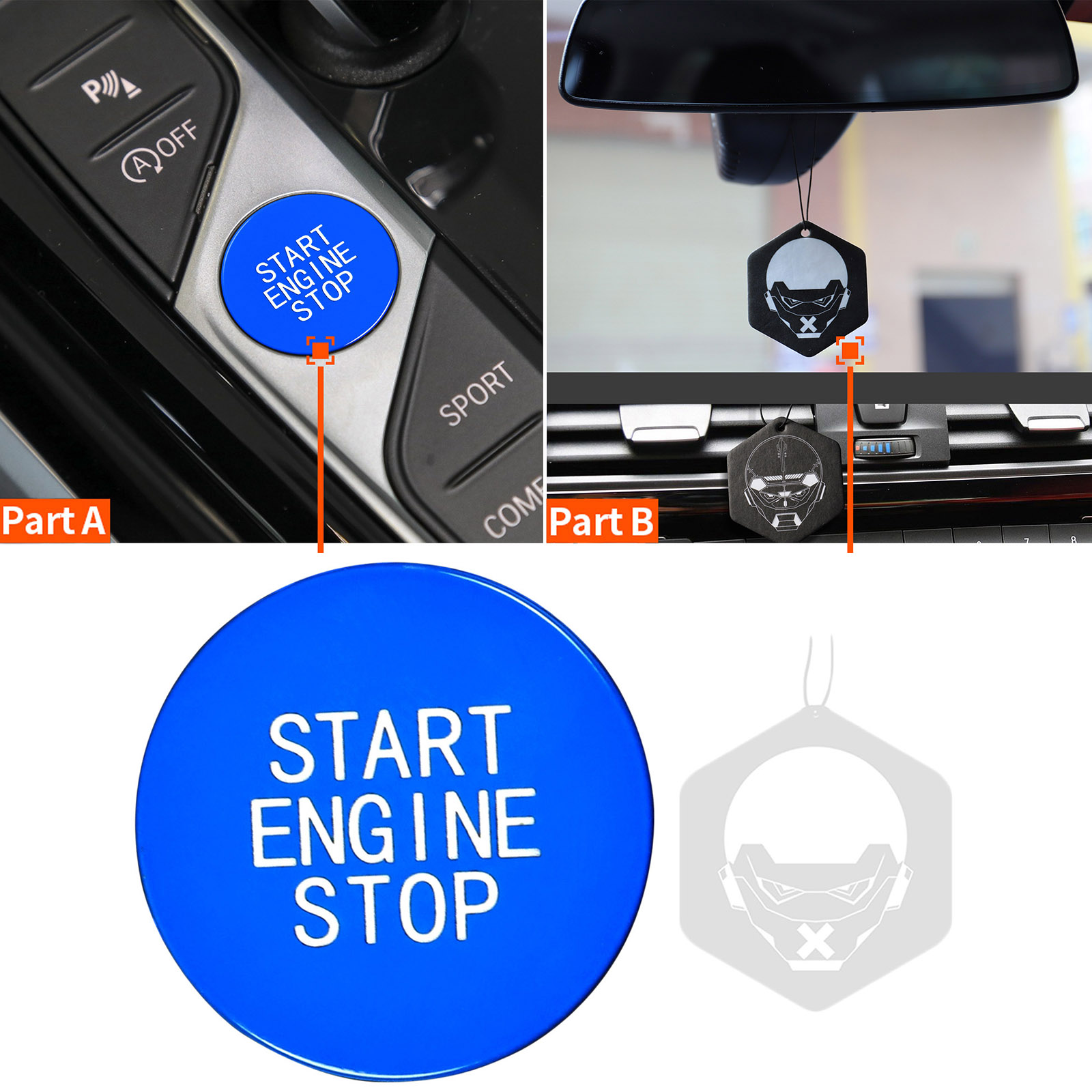 Auto Start Stop Push Button Protection Cover for G20 330i G07 X7 G29 Z4