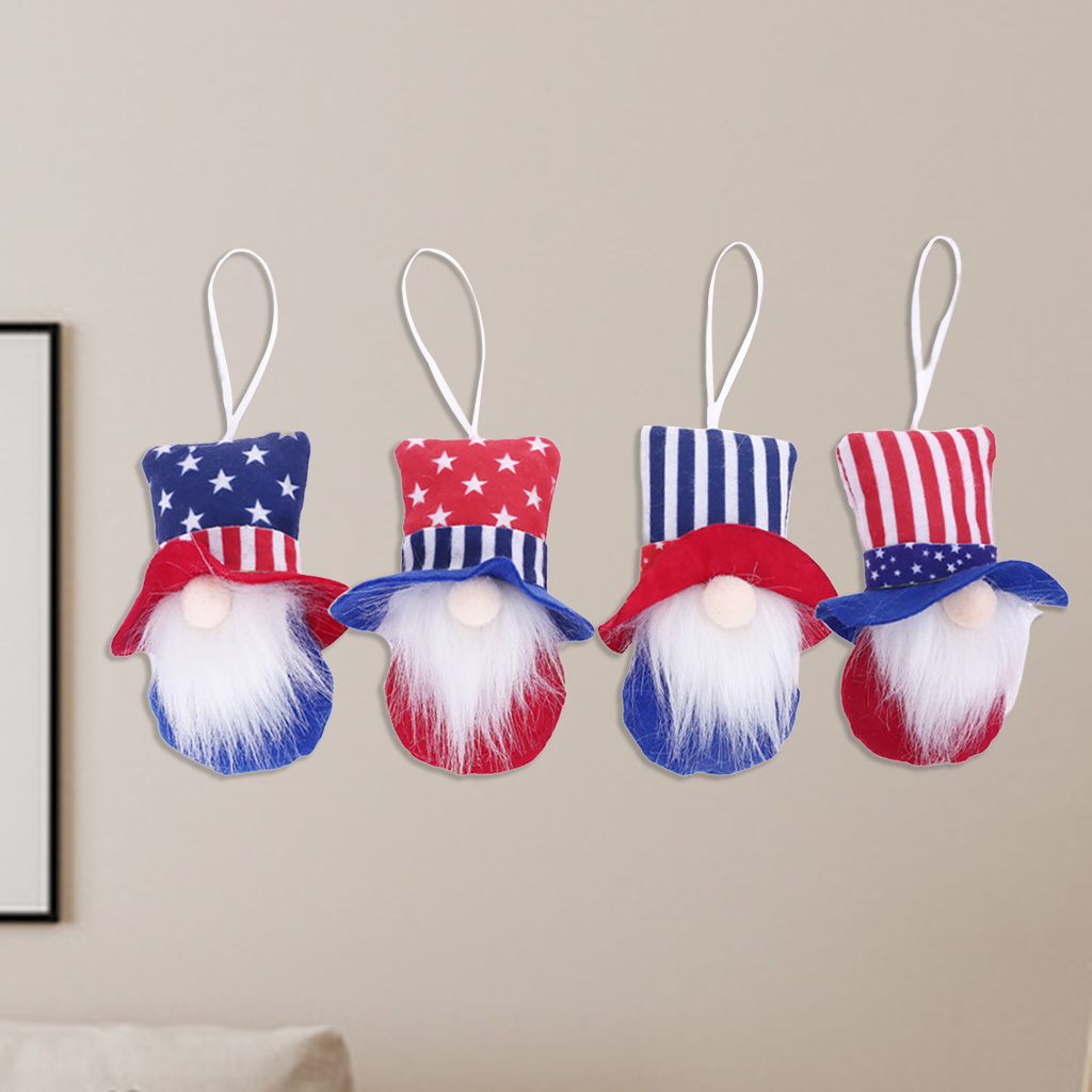 4x Gnome Plush Doll Swedish Faceless Hanging Ornaments Weighted Bottom