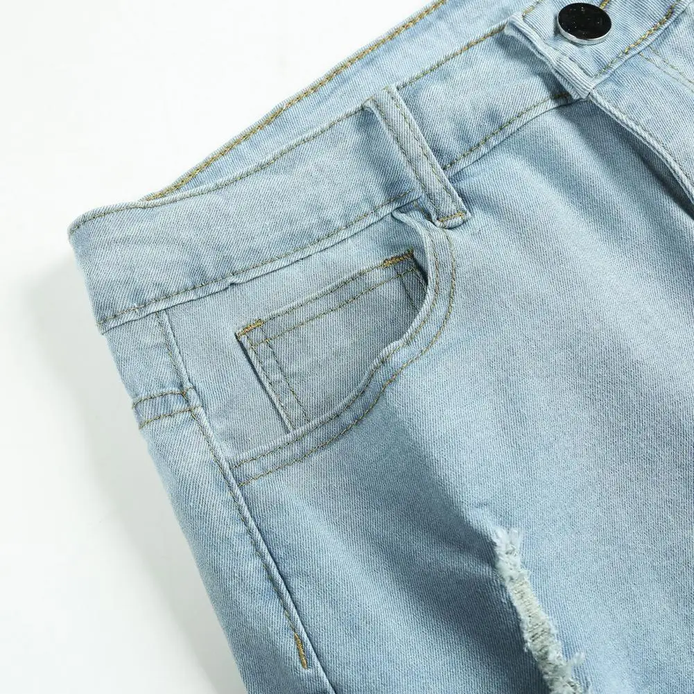 calças de brim curtas destruído roupas masculinas