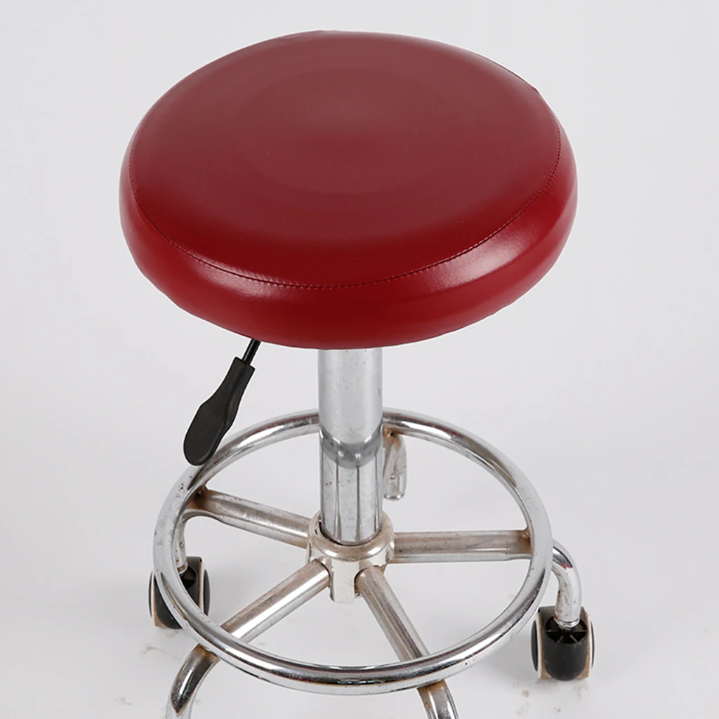 PU Leather Bar Stool Covers Waterproof Round Rotate Chair Seat Slipcover Replace