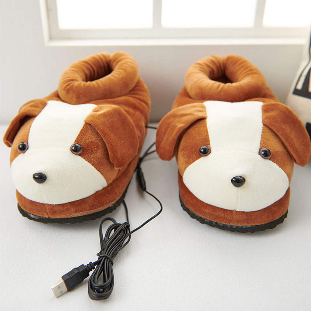 Winter Warm Home Slippers Washable Comfortable Plush Electric Heated Shoes Foot Warmer Gift for Woman Man USB