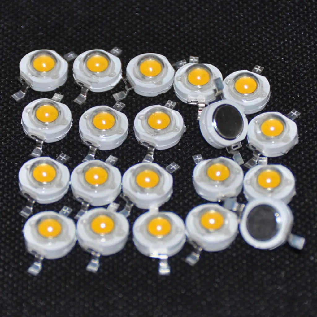 20x High-quality LED Diodes Round White Light-emitting Diodes, Φ 6 Mm, 1 W, 110 LM