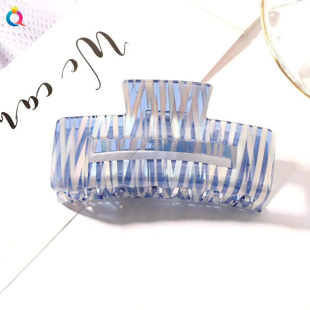 flower hair clips Fashion Acetate Hair Claws Big Size Square Hair Clip Claw Crabs Zebra Pattern Hair Clamps for Women Girls Hair Accessories hair accessories for brides