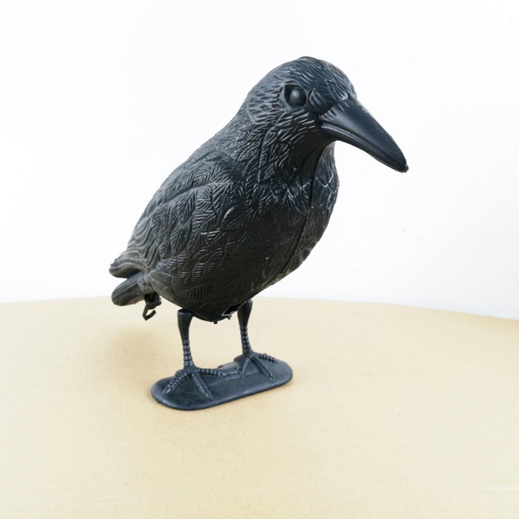 Crow Decoy Flocked Flock Coated Shell + Feet Stake Crow Bird Decoy Hunting