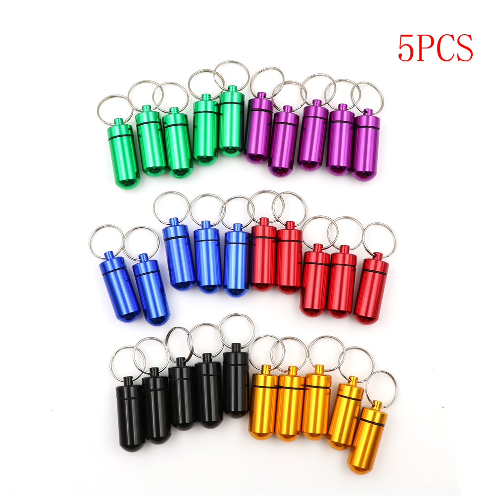 Best of 5Pcs / lot Pillbox Keychain Pill Box WaterProof Aluminum Drug Pill Cases Bottle Holder Container Reviews & Tips