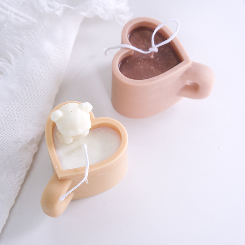 3D Liebe Form Becher Kerze Silikon Form Aromatherapie Kerze, Der Liebe Form Design Handgemachte Seife Form Wachs Schmelzen Form – Detail 2