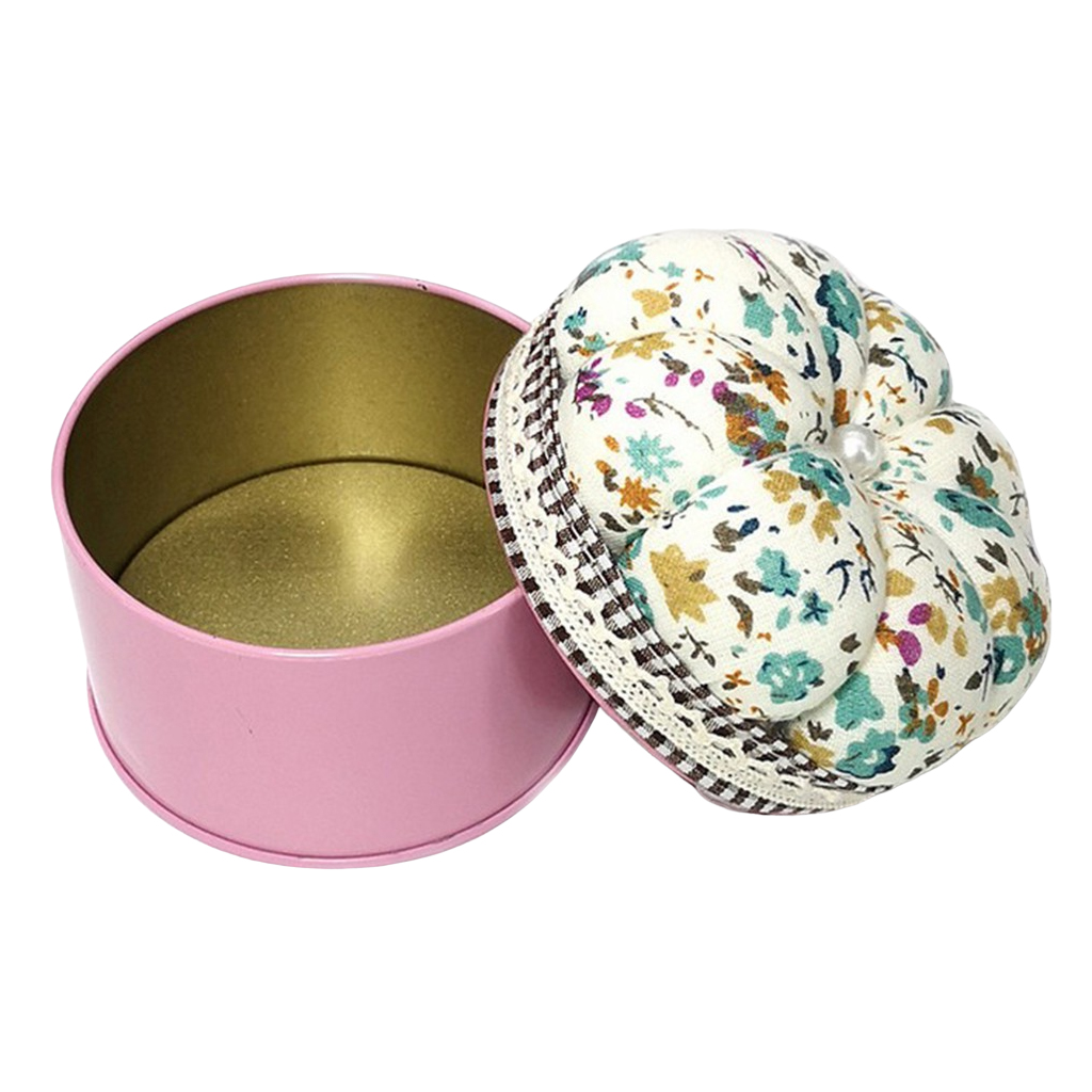 Description Picture 4 of itemPumpkin Needle Pin Cushion Sewing Access Round Needle Pin Pillow w/ Storage Box Case DIY Craft Needlework Stitching Embroidery