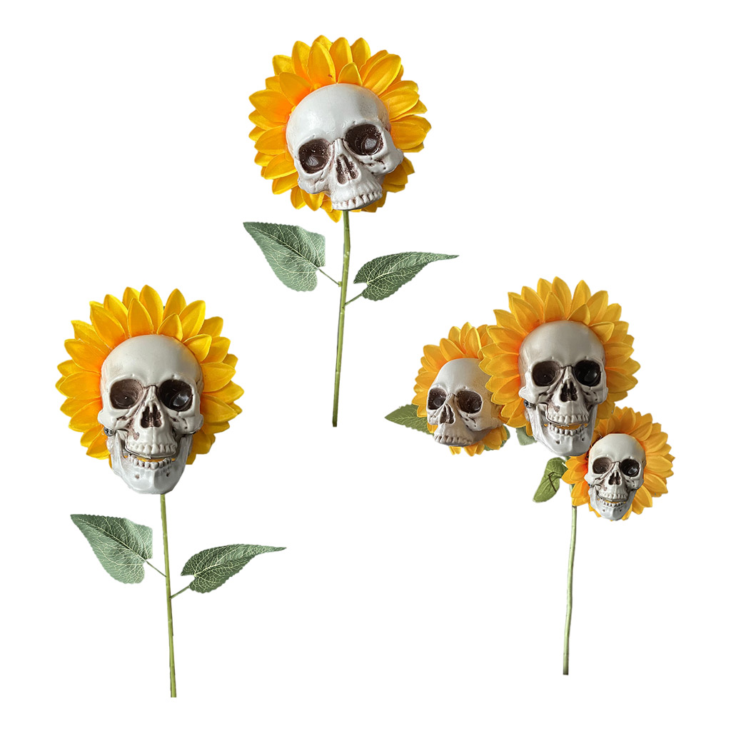 Simulation  Skull Garden Stakes Decor Crafts Creepy Skull Halloween Art Crafts Decoration Yard Crafts Decoration