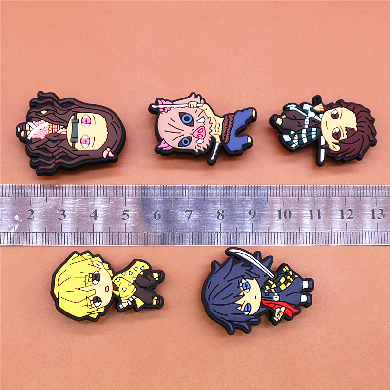 Japan Comics Style PVC Shoe Charms Cute Sandals Accessories Shoes Buckle Decorations fit Croc JIBZ Kids X-mas Party Gifts U253