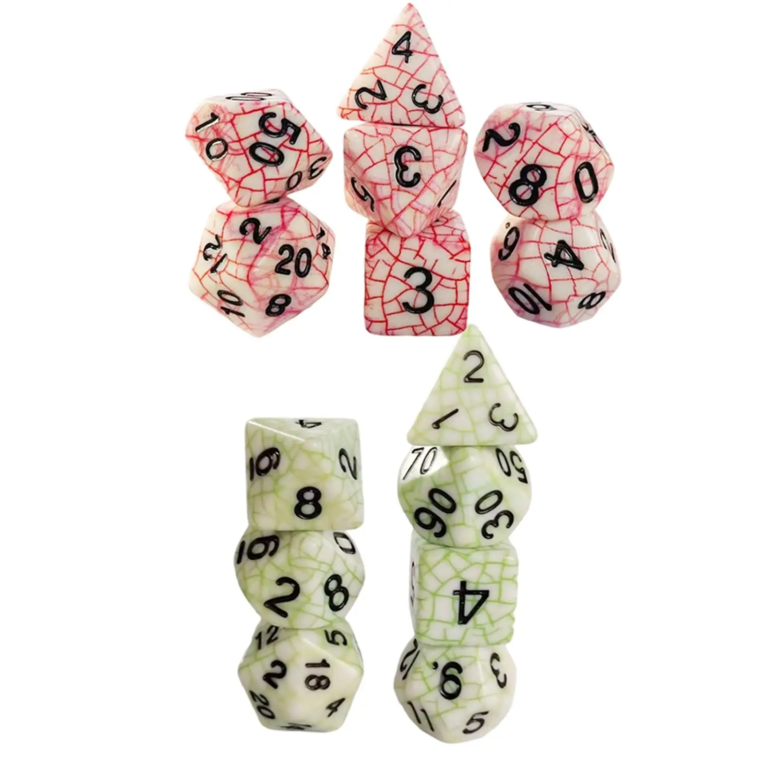 7x Polyhedral Dice, D20 D12 D10 D10% D8 D6 D4, Multi Sided Dice Set, D4-D20 Die for DND RPG MTG Entertainment Roleplaying