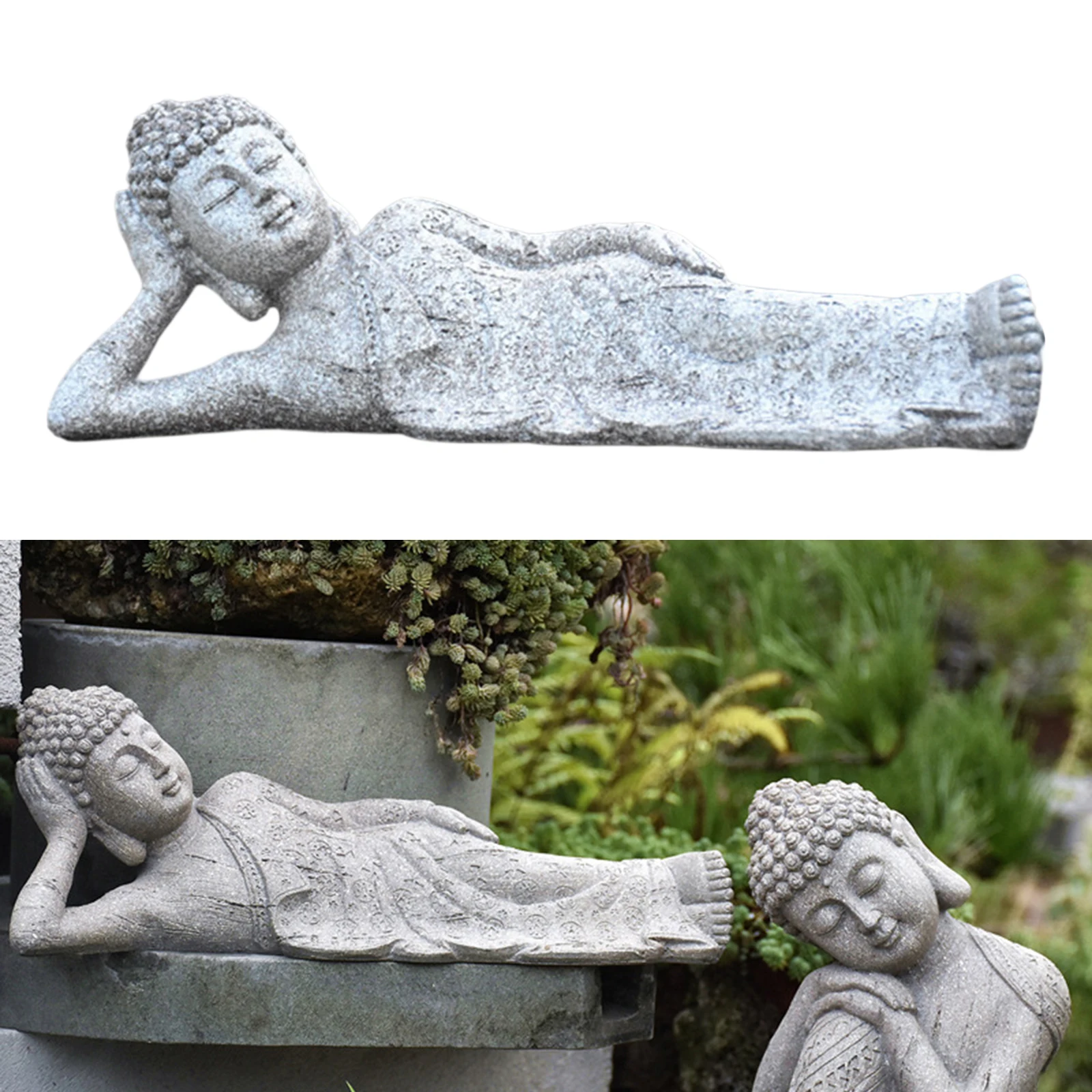 Reclining Zen Buddha Statue Asian Style for Home Patio Outdoor Decoration