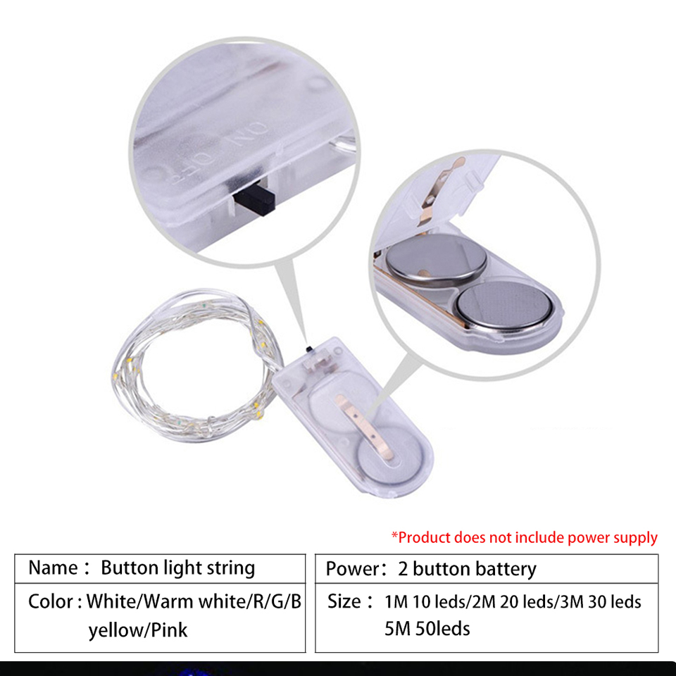 Waterproof Fairy Light New year LED Christmas Light Copper Wire String Light For Wedding Garland Party 1M 2M 3M 5M light string
