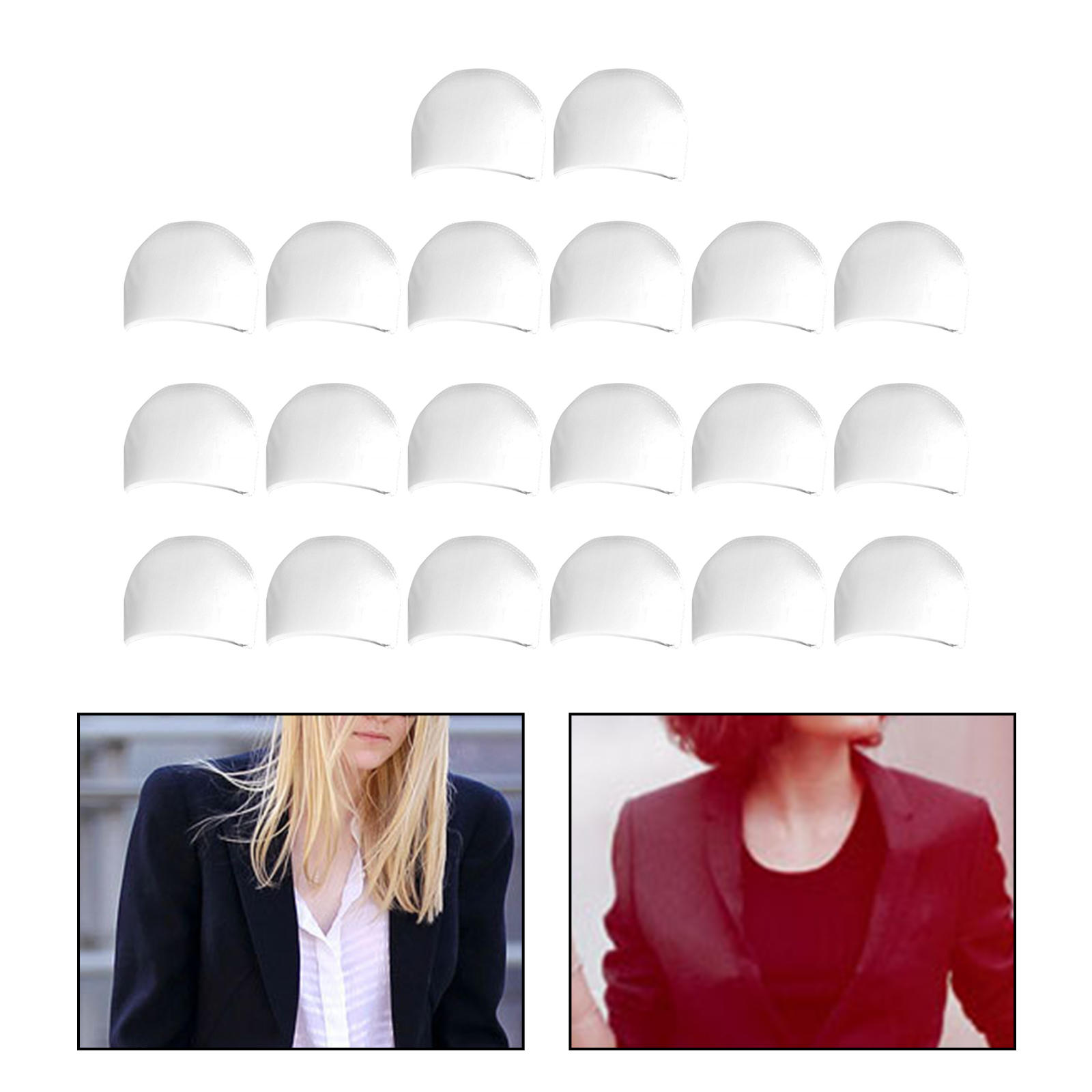10Pair Shoulder Pads Cushions Knitwear Pads Fit for Shirt Shoulder Protectors White Thick Foam
