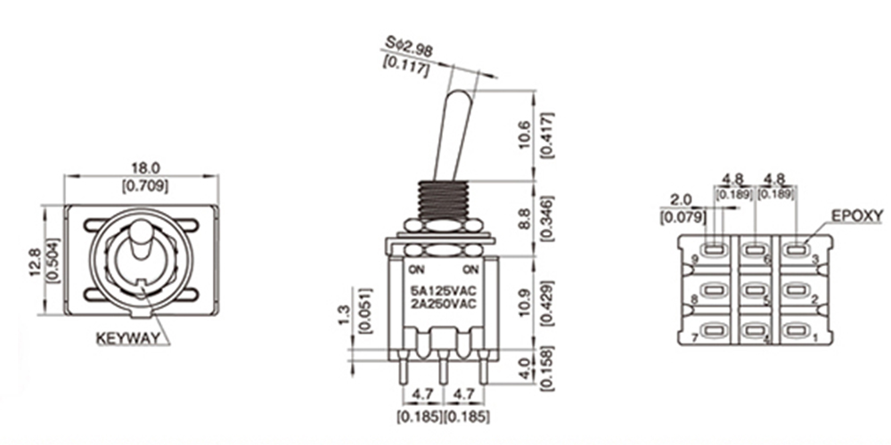 ON OFF ON Switches Miniature Toggle Switch Single Pole Double Throw Mini Waterproof Cap Micro Electronic Gadgets Contacts