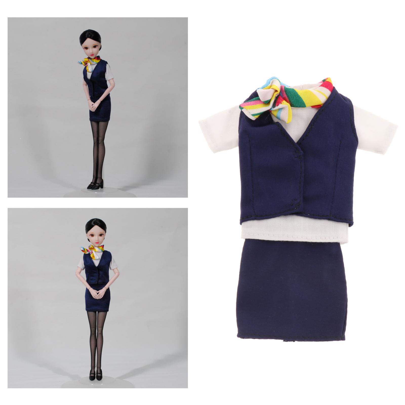 Fashion 1/6 BJD Doll Stewardess Suit Clothes for Baby Dolls Party Clothing Girls Gifts