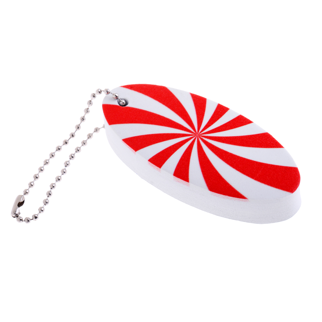 Red White EVA Surfboard Shape Floating Boating Yachting Key Ring Keychain