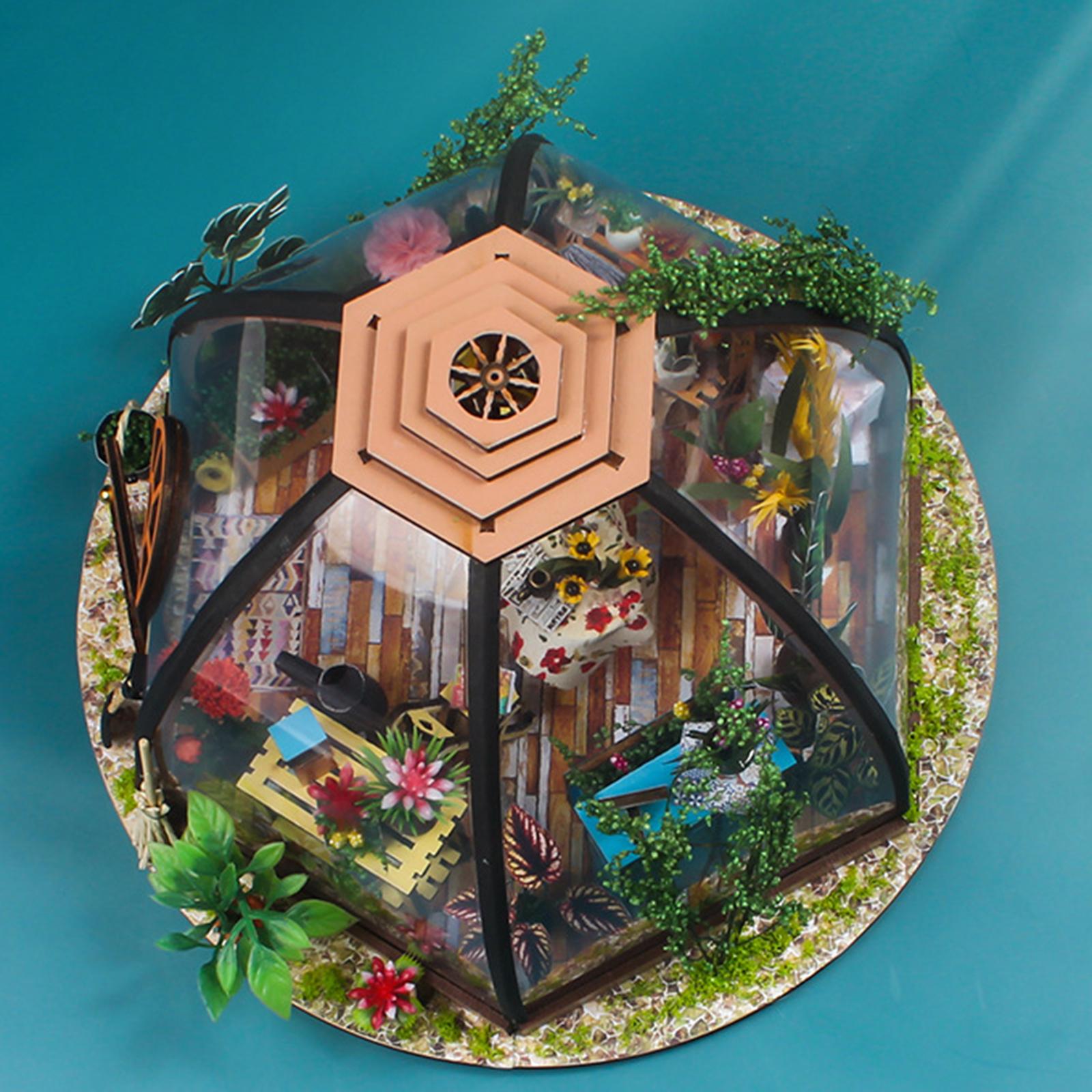 Dollhouse LED Light Garden House 3D Puzzles Doll House for Kids Adults