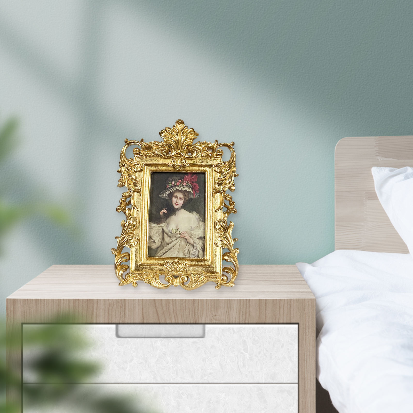 Antique Picture Frame Retro Style Photo Frame Photo Display for Christmas Holiday Wedding Home Bedroom Tabletop Decor Gift