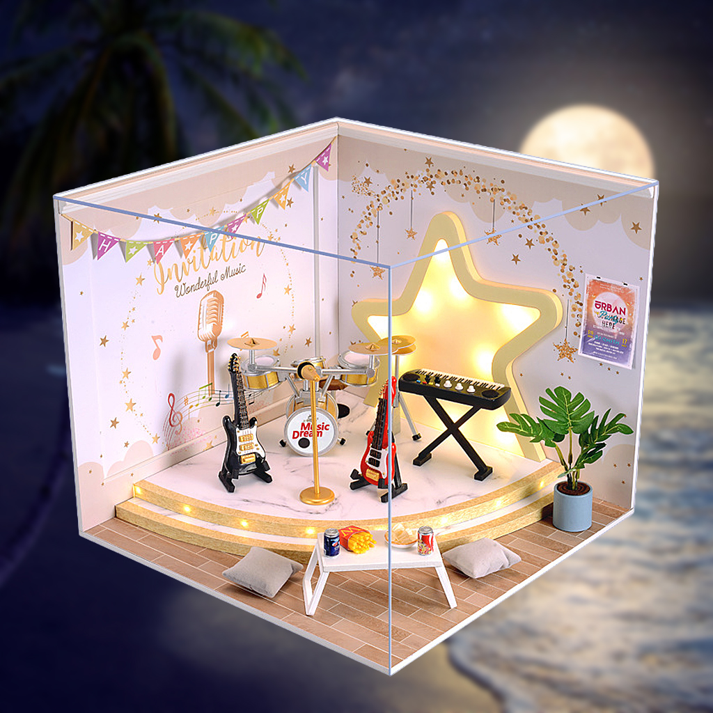 Handcraft 1:12 Dollhouse Music Room for Girls Valentine Christmas Gift Toy