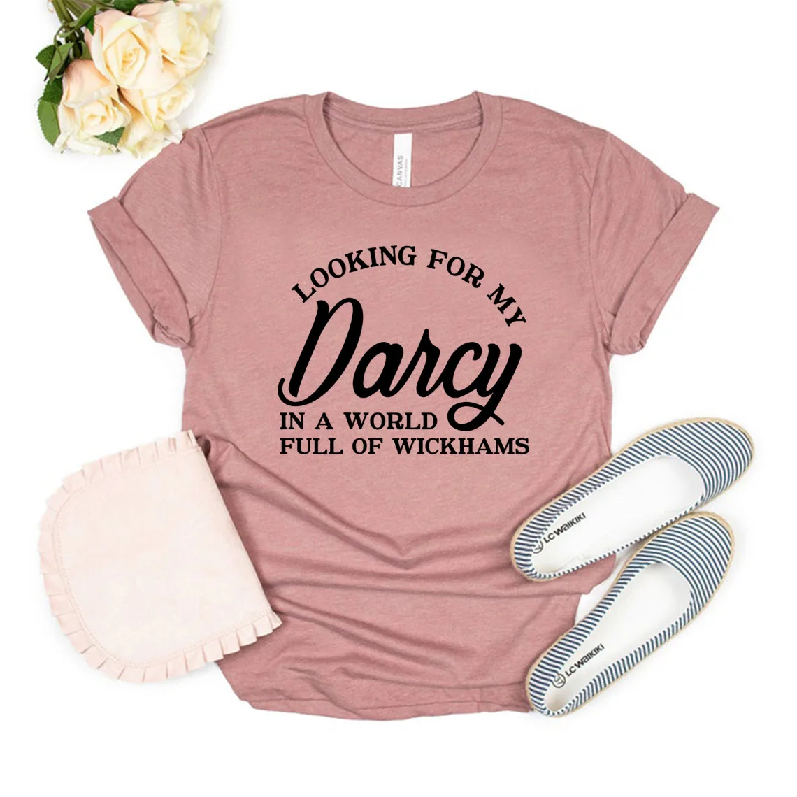 Looking for My Darcy Shirt Jane Austen Fan T Shirt Pride and Prejudice T-shirt In A World Full of Wickhams Tee Harajuku Tshirt cheap t shirts