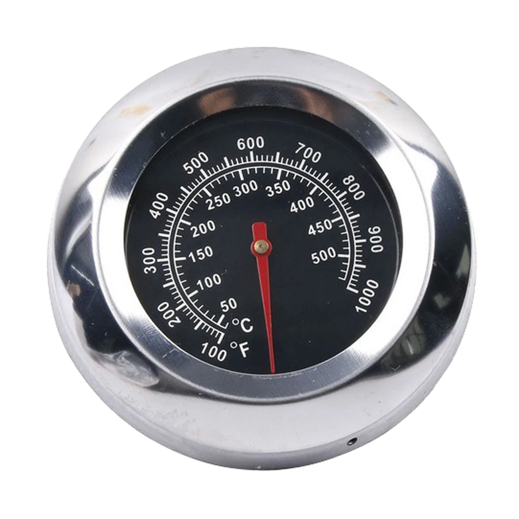 Stainless Steel BBQ Charcoal Grill Pit Wood Smoker Temperature Gauge Thermometer Replacement 50-500 / 100-1000 