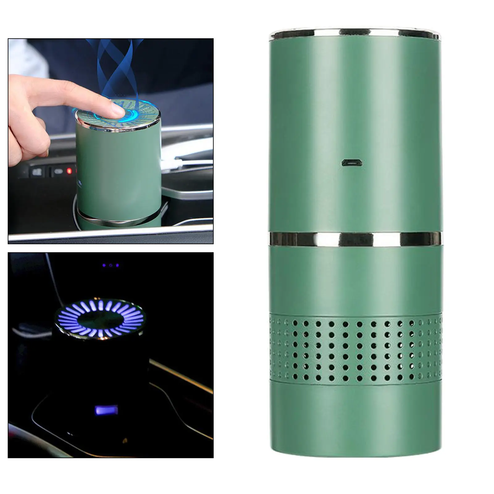Mini Air Purifier USB Plug in Portable Desktop Air Cleaner with Night Light Low Noise Small Air Purifier