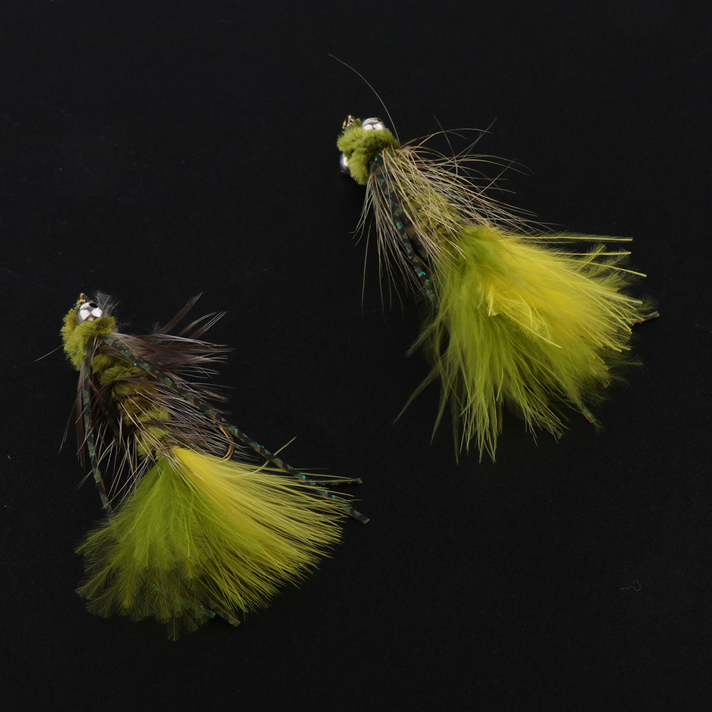 2 Pieces Hand-tied Fly Fishing Lures Nymphs Streamers For Bass Trout Fishing