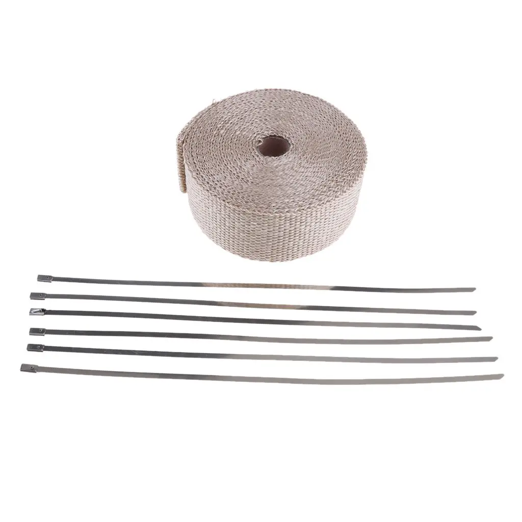 Car Motorcycle Exhaust Pipe Insulation Thermal Heat Wrap 10m*5cm*2mm