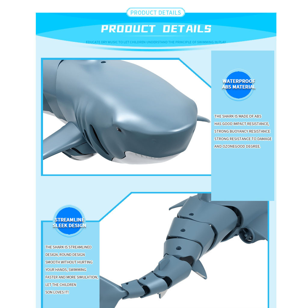 Peixe à Prova Simulação Tubarão Brinquedo Nadar Dwaterproof Água Controle Remoto Elétrico Robô Piscina Banheiro Crianças Brinquedos Presente 2.4g rc 3 2.4g rc simulação tubarão brinquedo nadar peixe