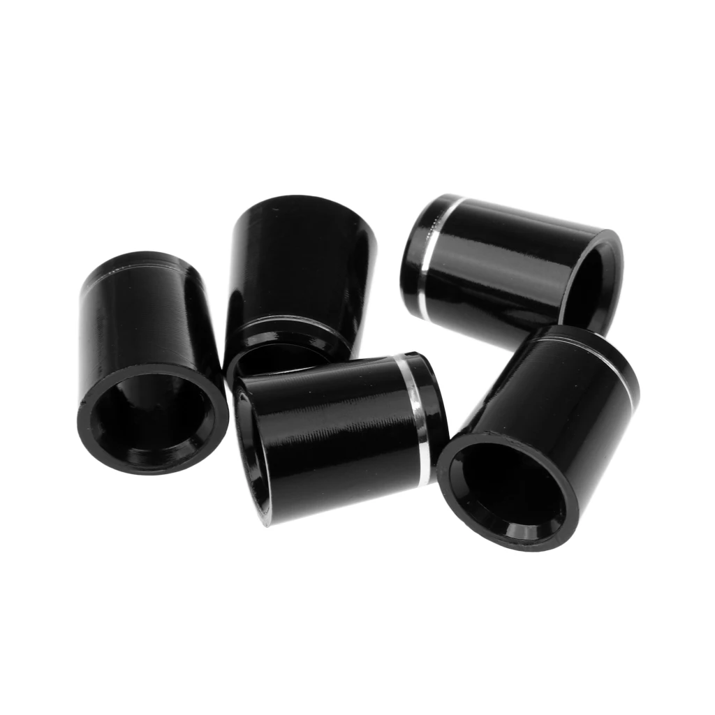 5 Pieces Black Plastic Golf Taper Tip Ferrules Adapter With Single Silver Ring For Irons