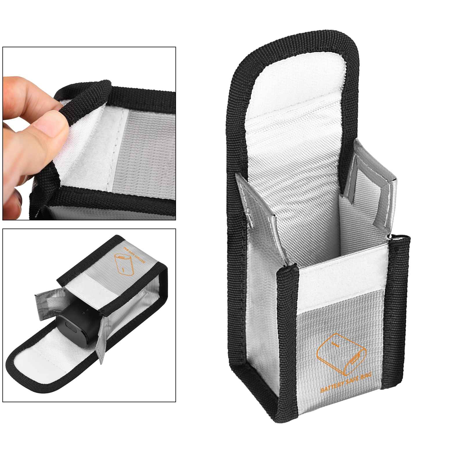 (9x11.3x5cm Mini Fireproof Waterproof Explosion-Proof Portable Battery Safety Bag Charge Sack for DJI FPV Racing Drones