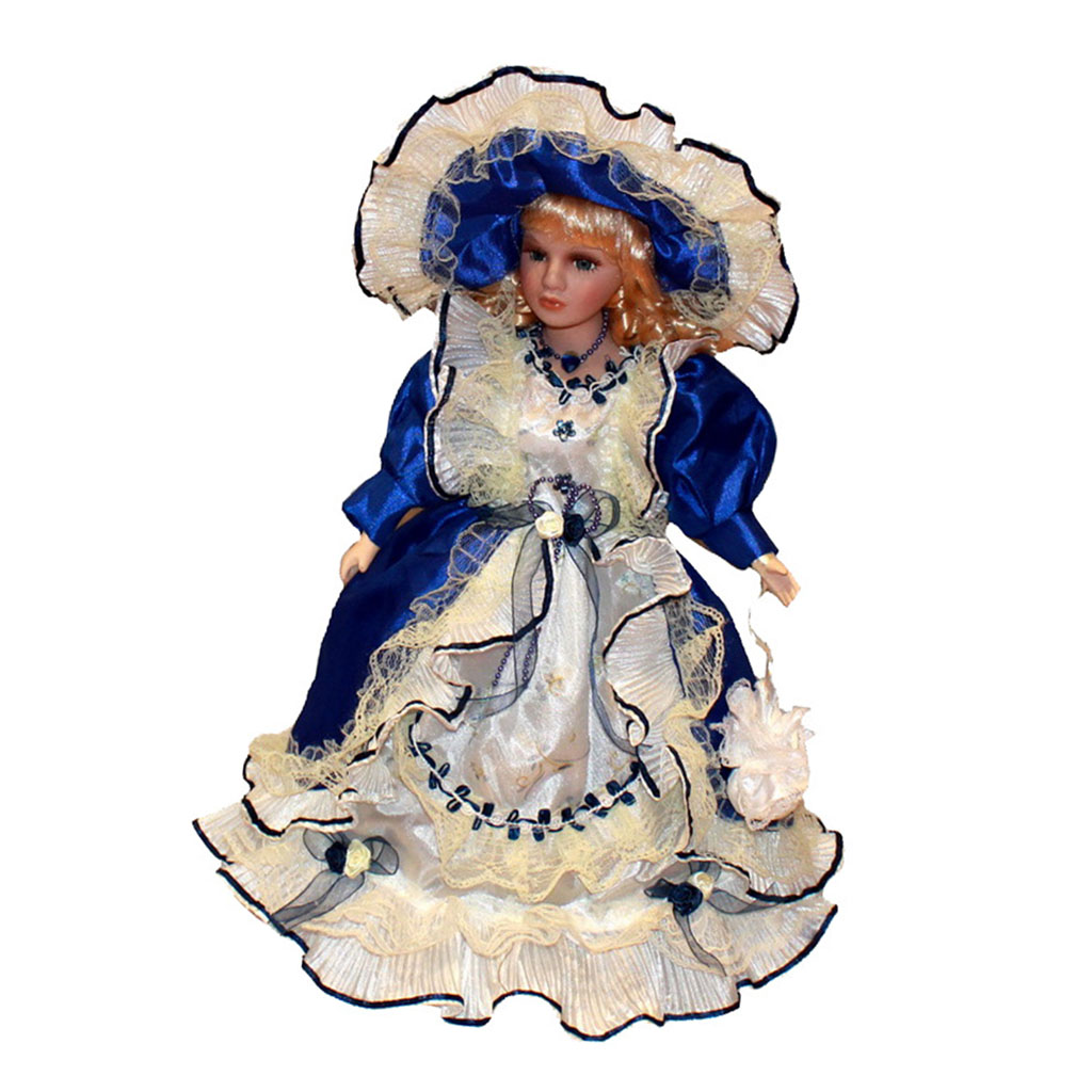 40cm Victorian Style Ceramic Dolls Collectible Beautiful Figurine Home Desk Decoration