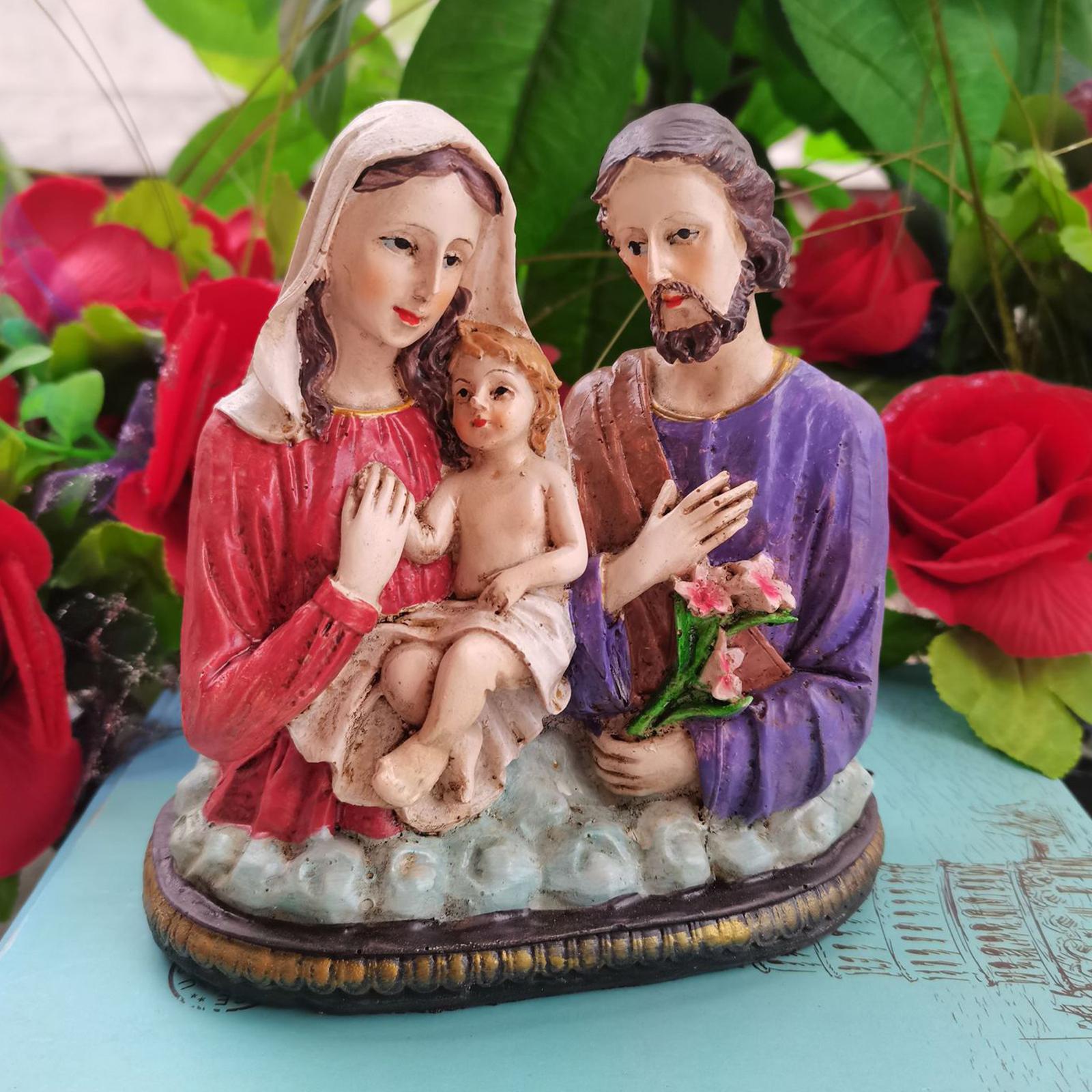 Nativity Scene Home Decor Christ Jesus Mary Joseph Catholic Figurine Xmas Ornament Holy Family Statue Christmas Gift Decors