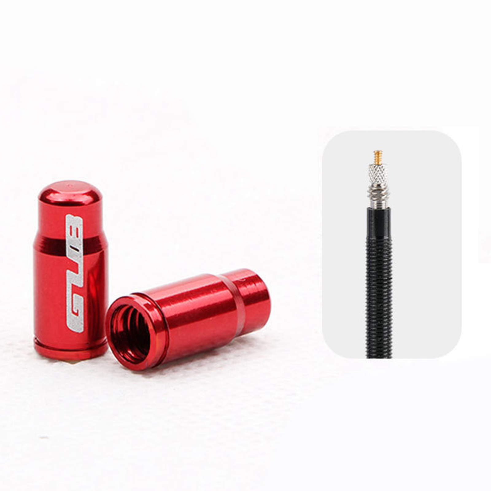2x Bike Valve  Anodized Tire Presta Schrader Motorcycle AV FV Screw Cover