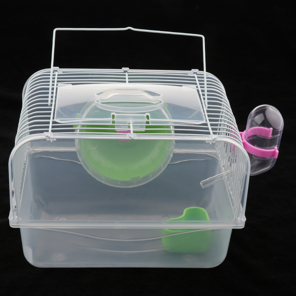 Small Hamster House Cage with Accessories, Water Bottle Feeding Bowl With Heel, Plastic