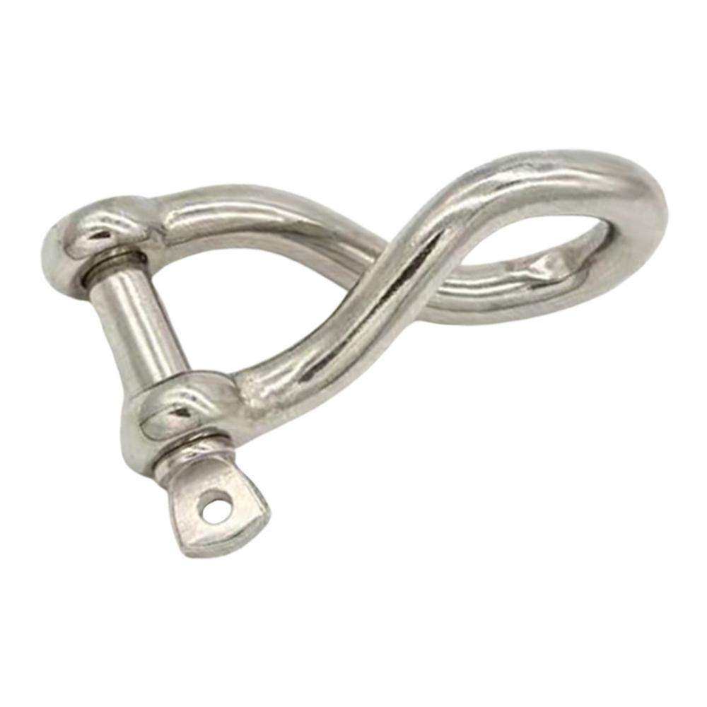 10mm Long Twisted D Shackle Shade Sail / Boating Accessory Stainless Steel
