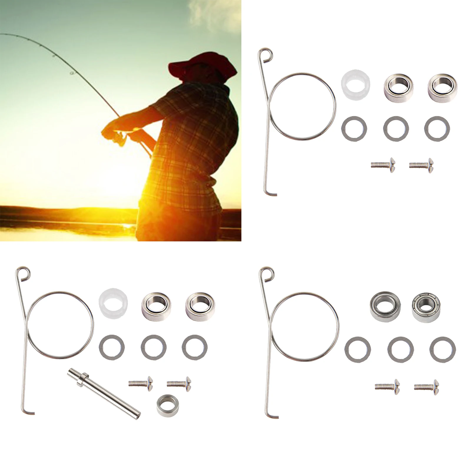 1 Set Fishing Reel Kits Disassemble Knob Modification Anti-erosion Bearing Washer Bushing with Screws Fishing Accessories
