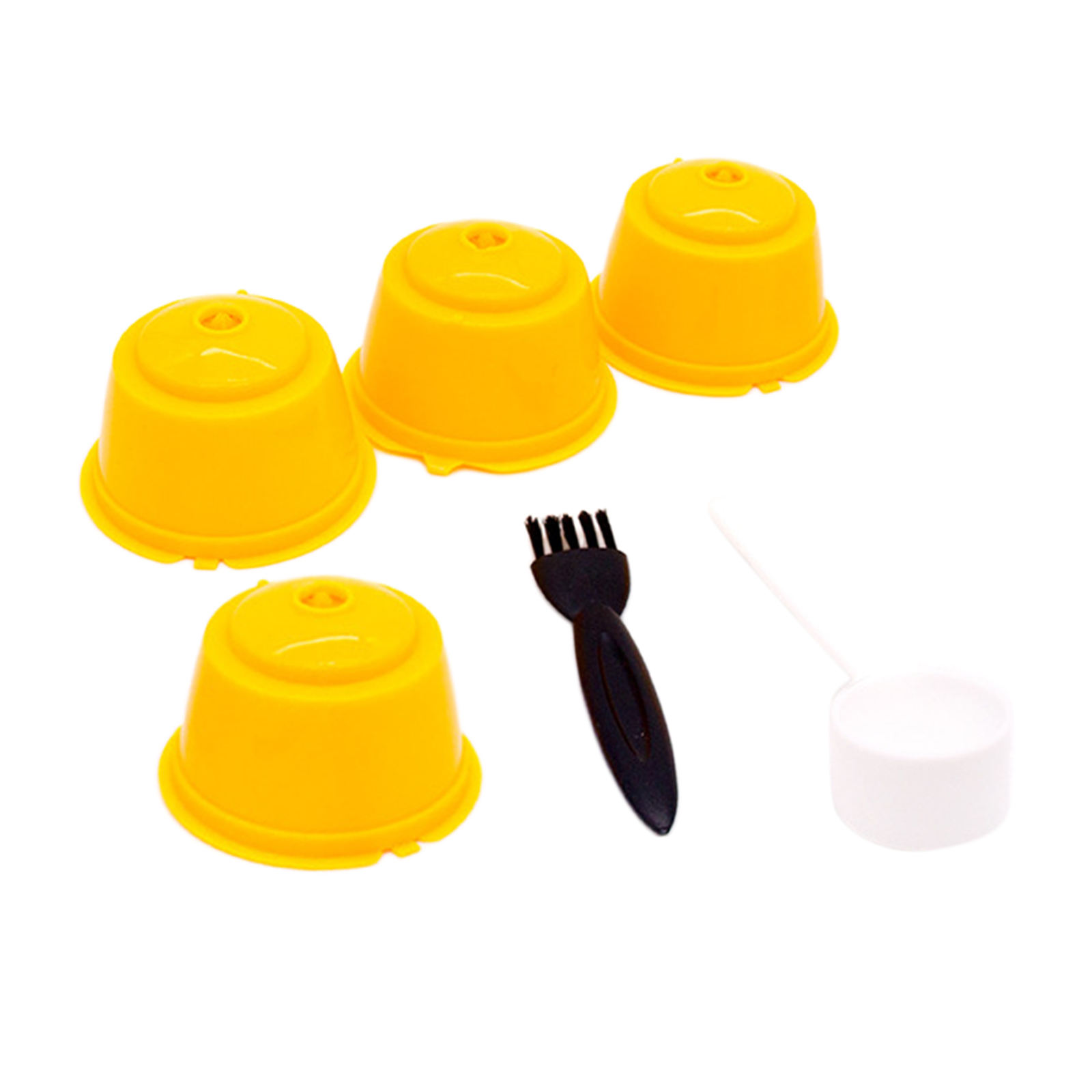 4pieces Reusable Coffee Capsule Coffee Pod Coffee Filter Cup with Brush Spoon for DolceGusto Coffee Machine Gifts
