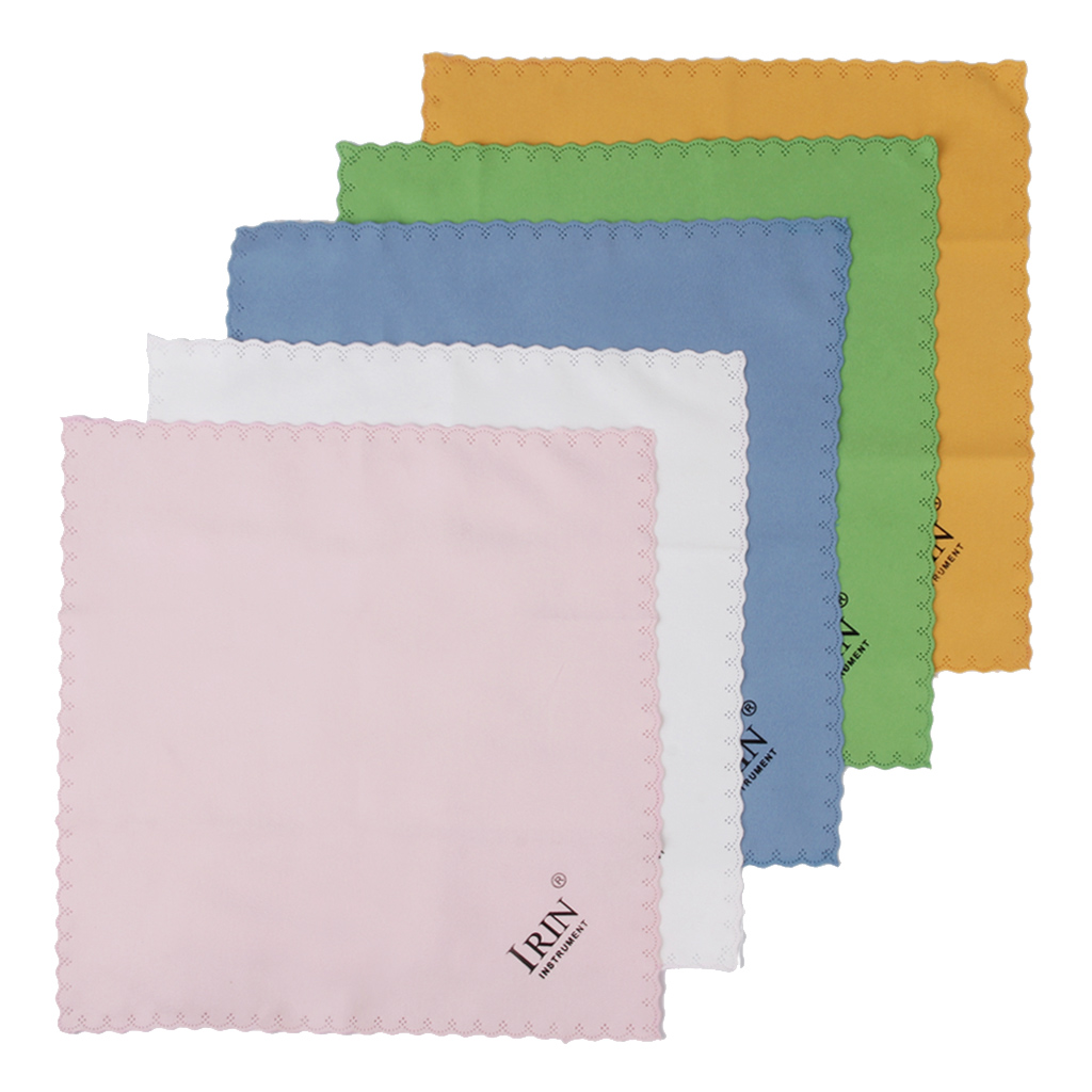 5 Mix Color Soft Microfiber Cleaning Polisher Cloth For Guitar Violin Piano