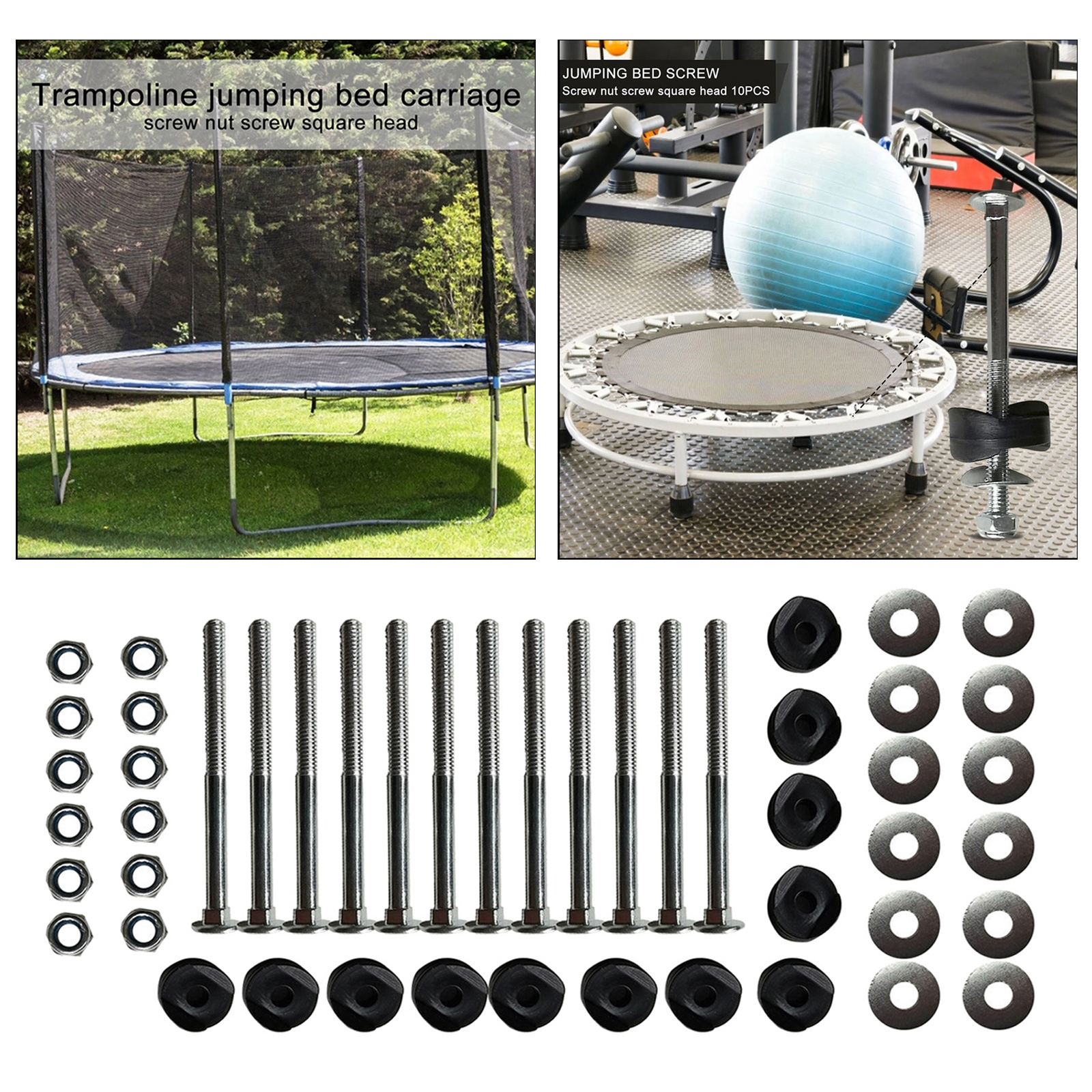12pcs Black Trampoline Enclosure Pole Gap Spacers Plastic Trampoline Parts for Stability, will fit most models of Trampoline